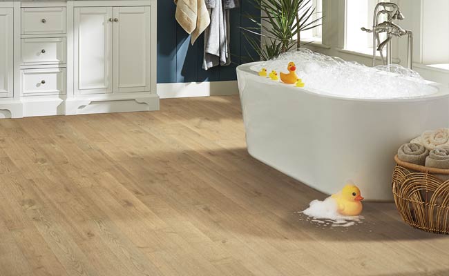 waterproof hardwood flooring in bathroom